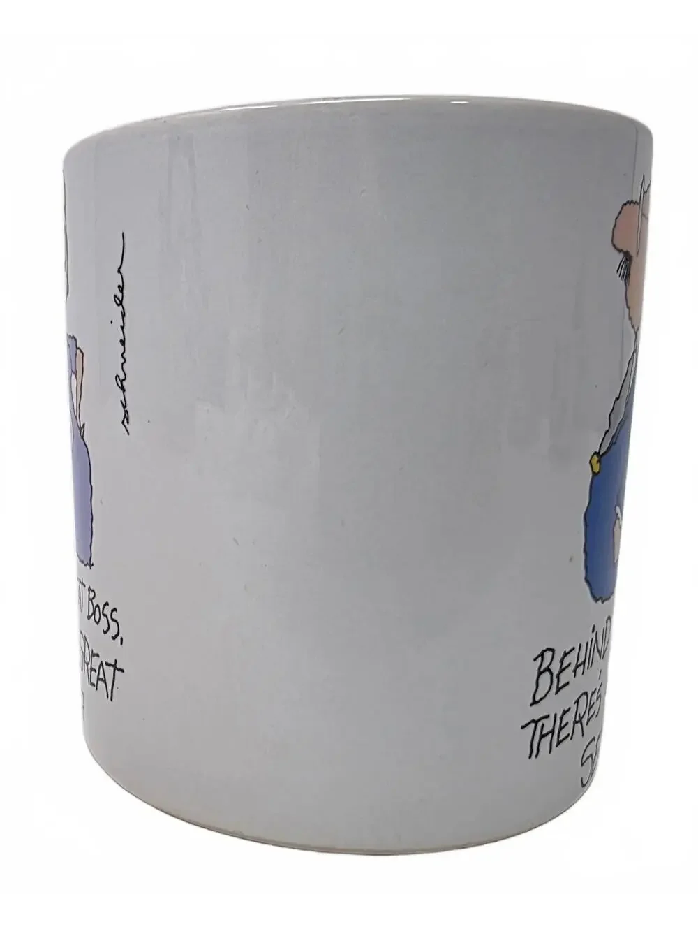 Vintage Russ Berrie Secretary Mug Behind Every Great Boss Funny Coffee Cup